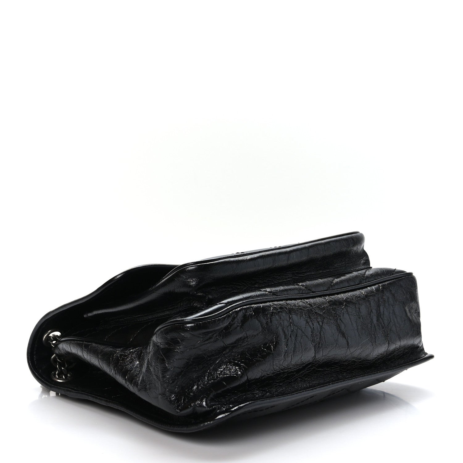 Saint Laurent Crinkled Calfskin Matelasse Monogram Large Niki Chain Satchel Black 3 of 8