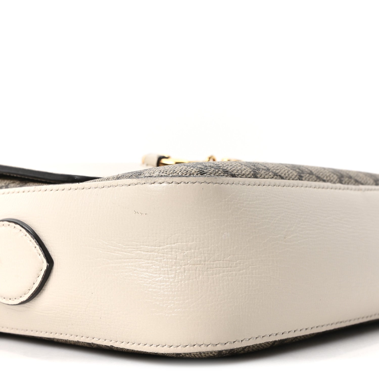 Gucci GG Supreme Monogram Small Horsebit 1955 Shoulder Bag Beige Mystic White 9 of 10
