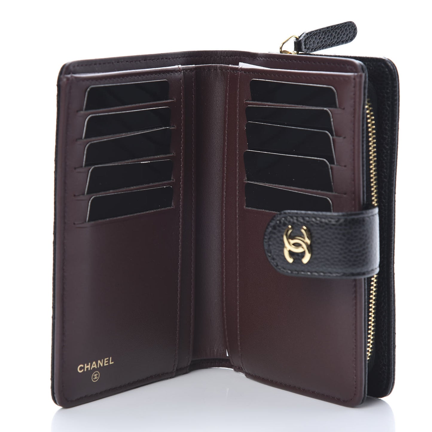 Caviar Quilted CC French Wallet Black