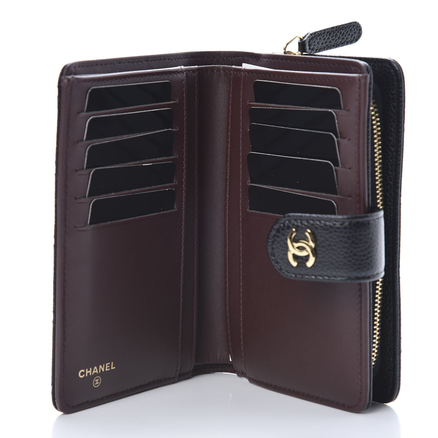 Chanel Caviar Quilted CC French Wallet Black 5 of 9