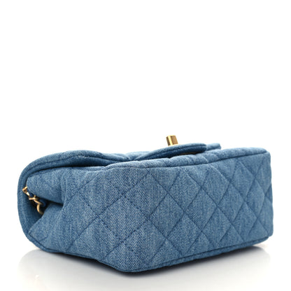 Chanel Denim Quilted Mini Pearl Crush Flap Blue 4 of 10