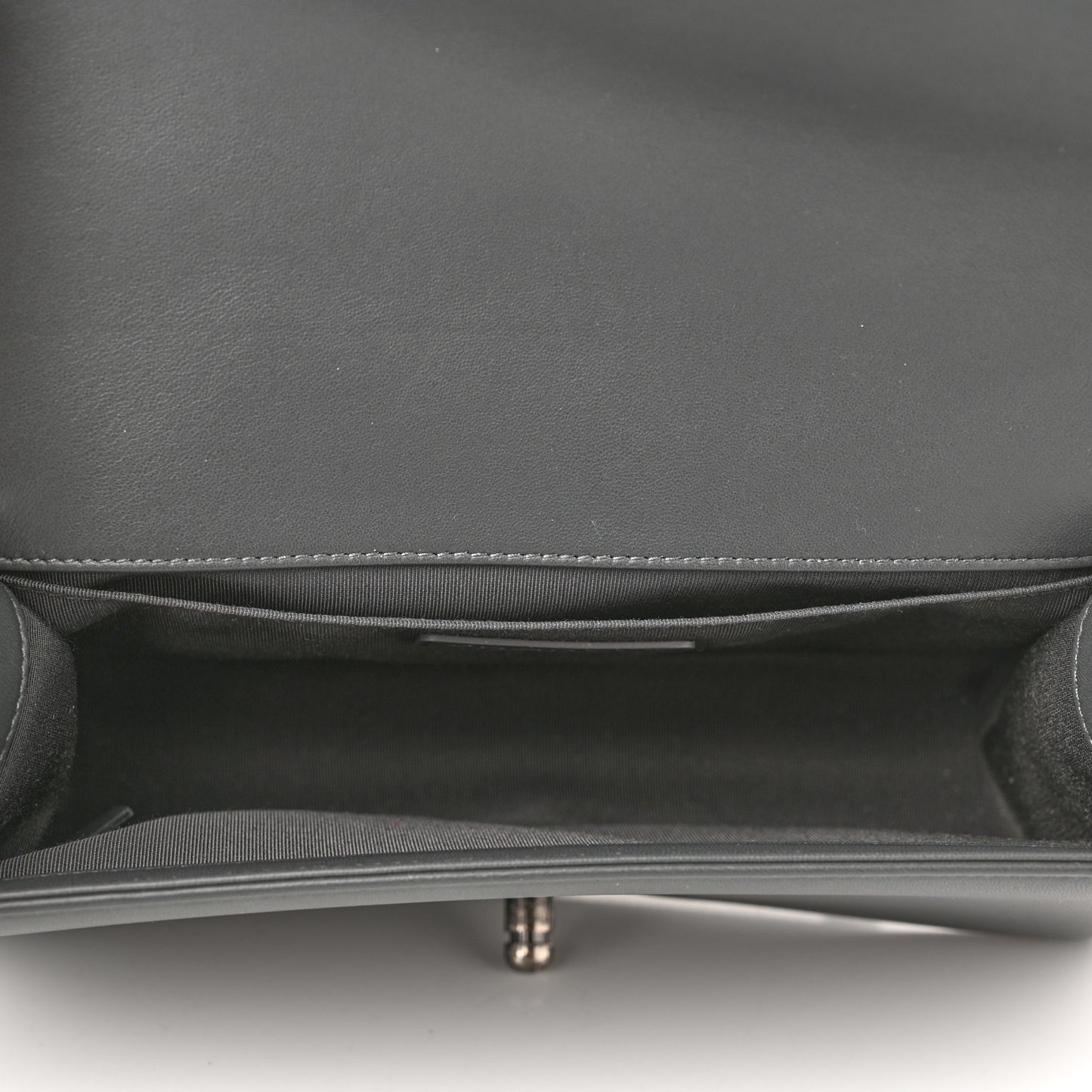 Lambskin Quilted Medium Boy Flap Dark Grey