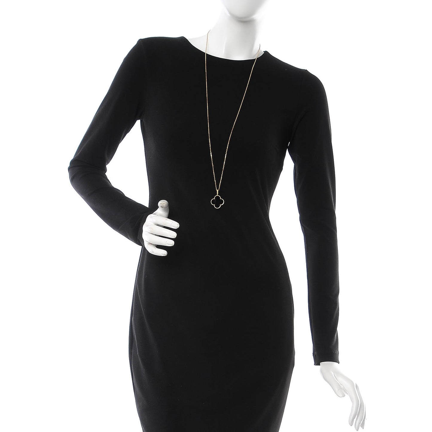 18K Yellow Gold Black Onyx Magic Alhambra Pendant Necklace