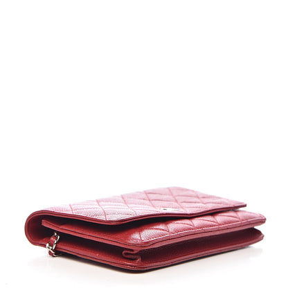 Chanel Caviar Quilted Wallet on Chain WOC Red 4 of 12