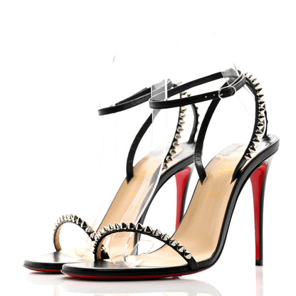 Christian Louboutin Kid Spiked  So Me 100 Sandals 37.5 Black 4 of 11
