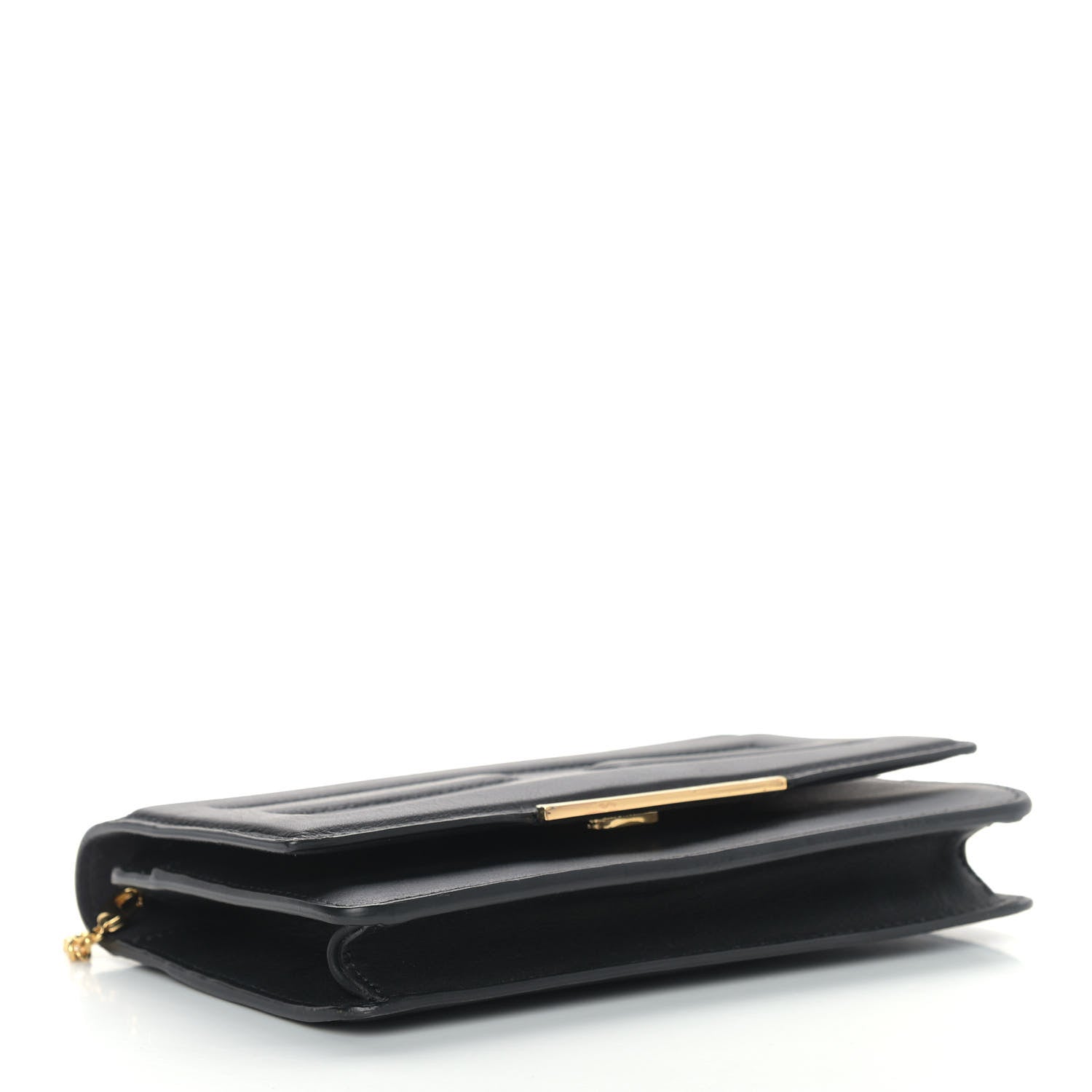 Fendi Vitello Flamingo Tube Wallet on Chain Black 4 of 10