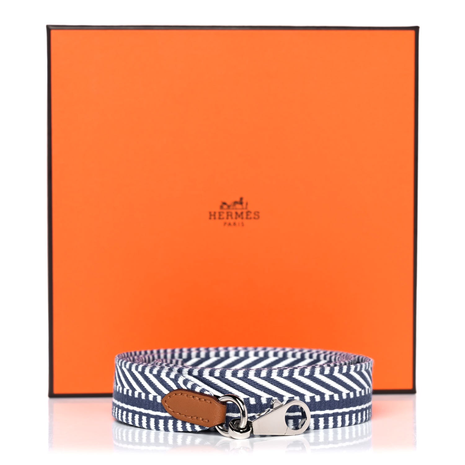 Hermes Toile Swift 25mm Sangle Cavale Shoulder Strap Ecru Bleu Brighton Gold 7 of 7