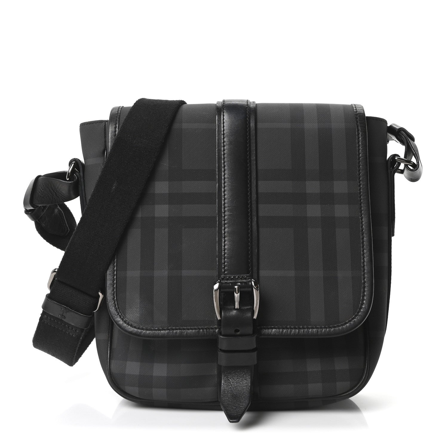 Burberry Smoked Check Vaughan Crossbody Bag Black 1 of 10