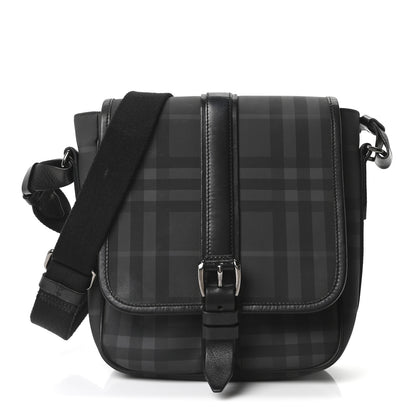 Burberry Smoked Check Vaughan Crossbody Bag Black 1 of 10