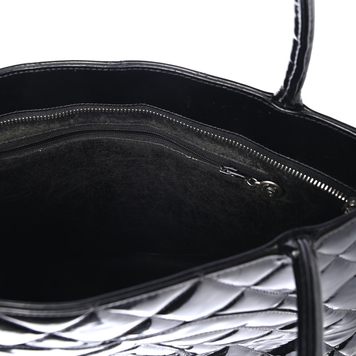 Chanel Patent Quilted Medallion Tote Black 5 of 11