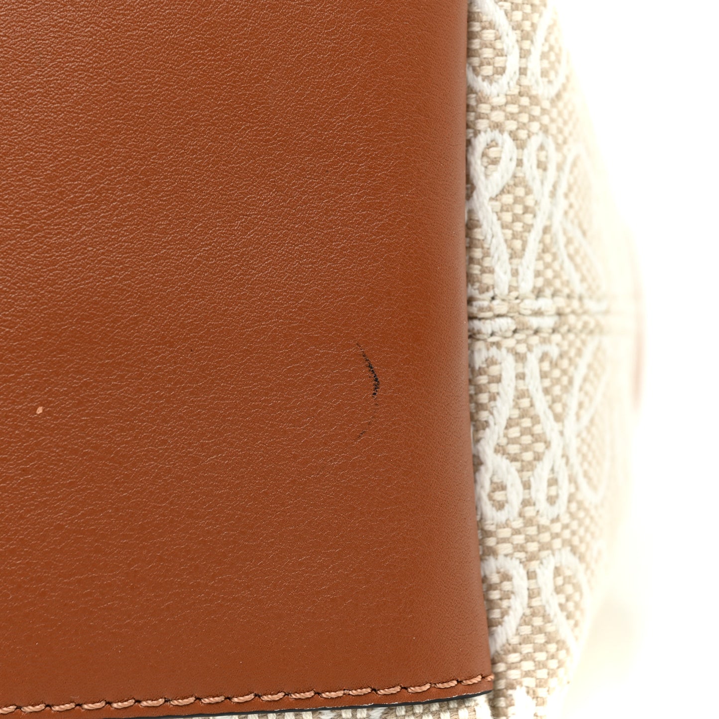 Jacquard Anagram Calfskin Small Cubi Bag Ecru Tan