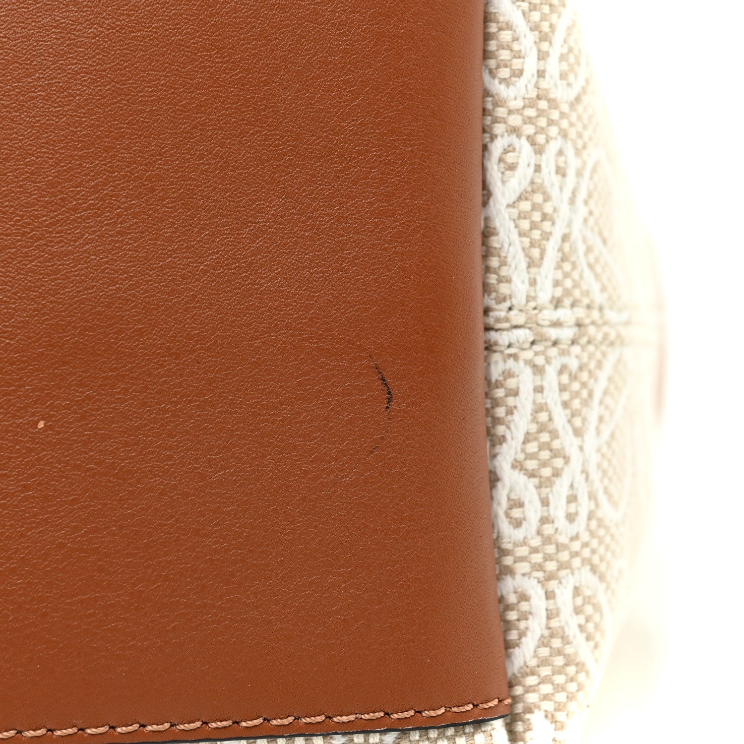 Loewe Jacquard Anagram Calfskin Small Cubi Bag Ecru Tan 14 of 17