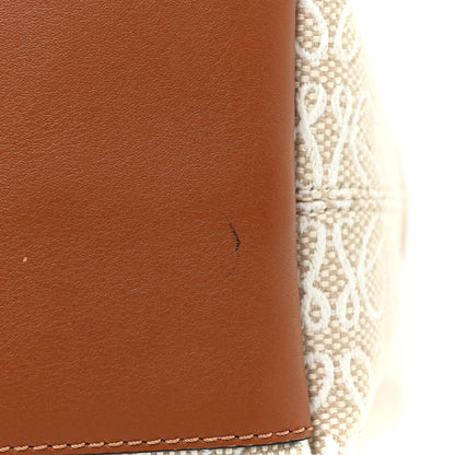 Loewe Jacquard Anagram Calfskin Small Cubi Bag Ecru Tan 14 of 17