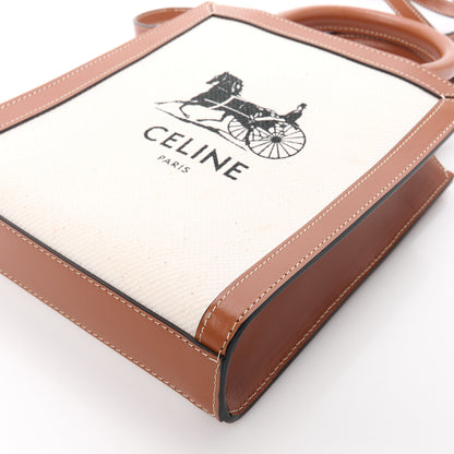 Celine Canvas Calfskin Sulky Print Mini Vertical Cabas Natural Tan 8 of 8
