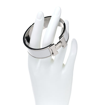 Hermes Enamel Wide Clic Clac H Bracelet GM White 2 of 6