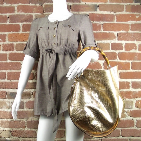 Gucci Python Peggy Large Top Handle Bag Copper 2 of 8