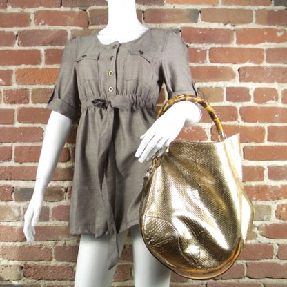 Gucci Python Peggy Large Top Handle Bag Copper 2 of 8