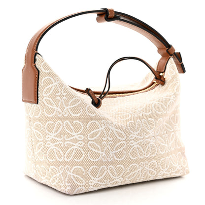 Loewe Jacquard Anagram Calfskin Small Cubi Bag Ecru Tan 3 of 9