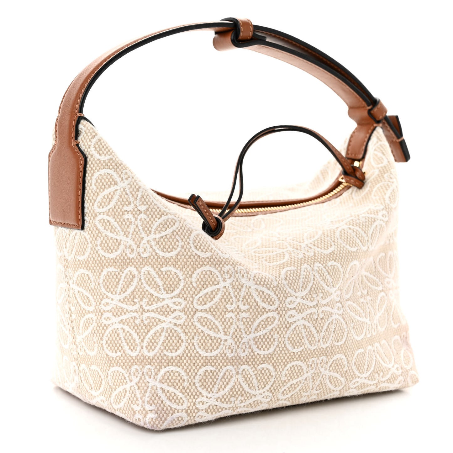 Jacquard Anagram Calfskin Small Cubi Bag Ecru Tan