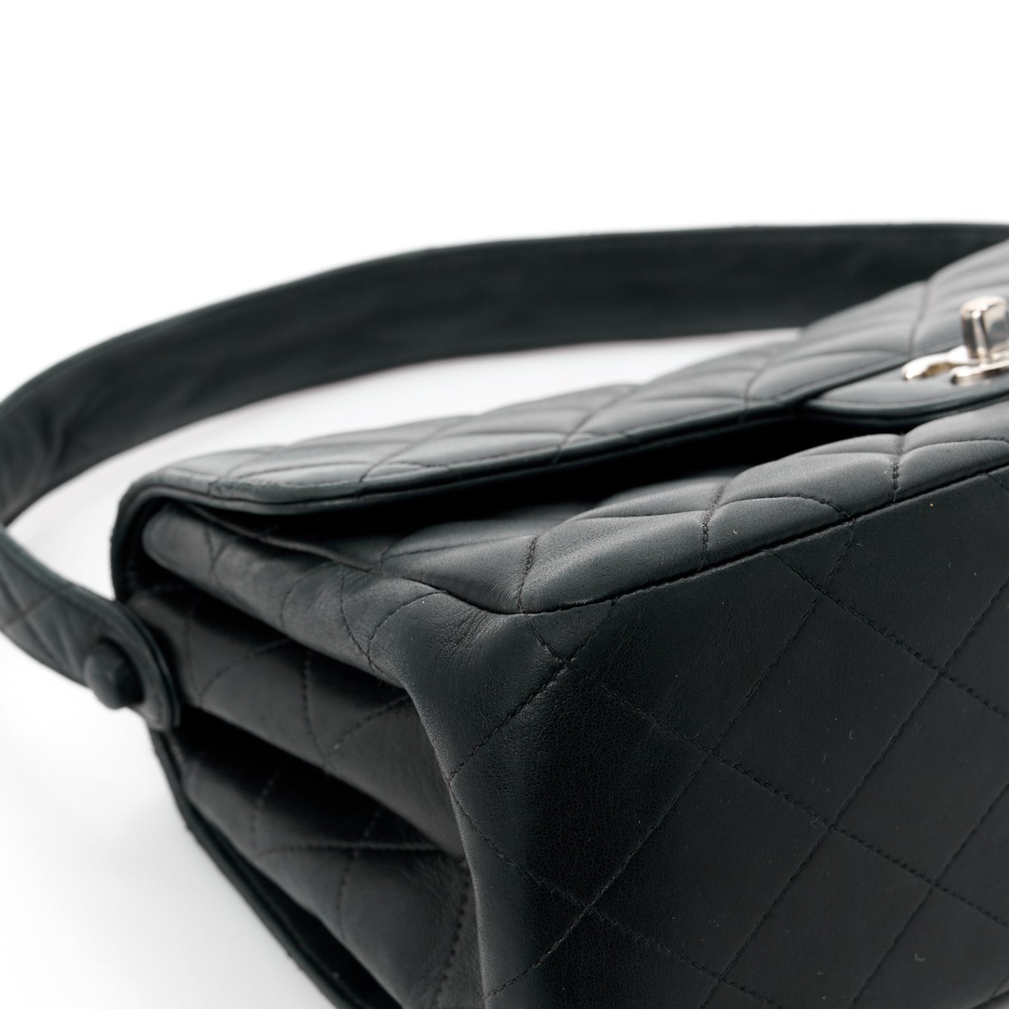 Lambskin Quilted Medium Double Sided Flap Black