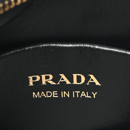 Prada Vitello Daino Soft Zippered Hobo Shoulder Bag Black 6 of 9