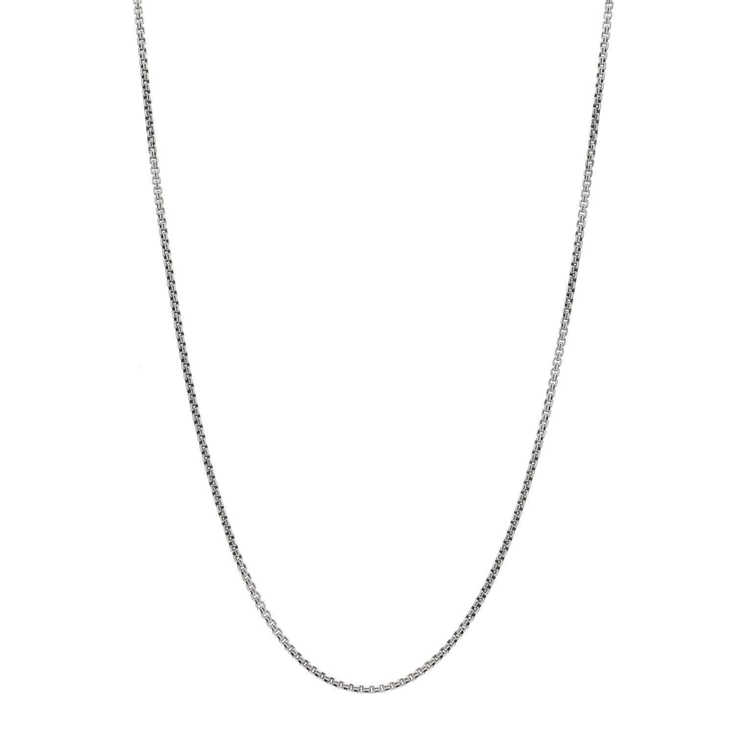 David Yurman Sterling Silver 14K White Gold 2.7mm Box Chain Necklace 32" 1 of 3