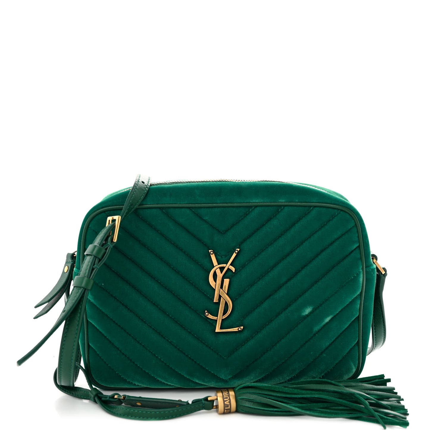 Velvet Matelasse Monogram Lou Camera Bag Deep Malachite