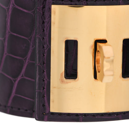 Hermes Shiny Alligator Collier De Chien CDC S Bracelet Amethyst 7 of 8