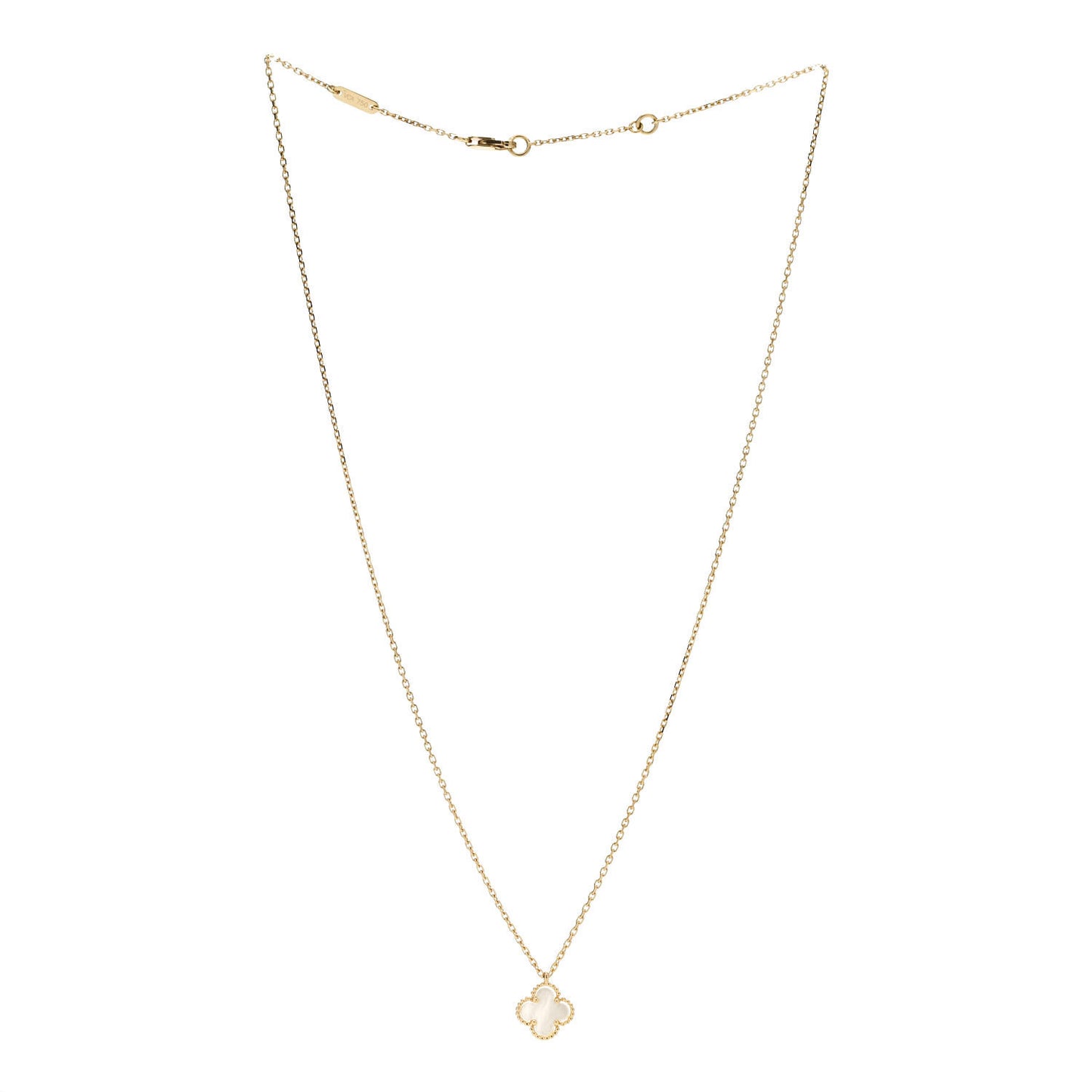 18K Yellow Gold Mother of Pearl Sweet Alhambra Pendant Necklace