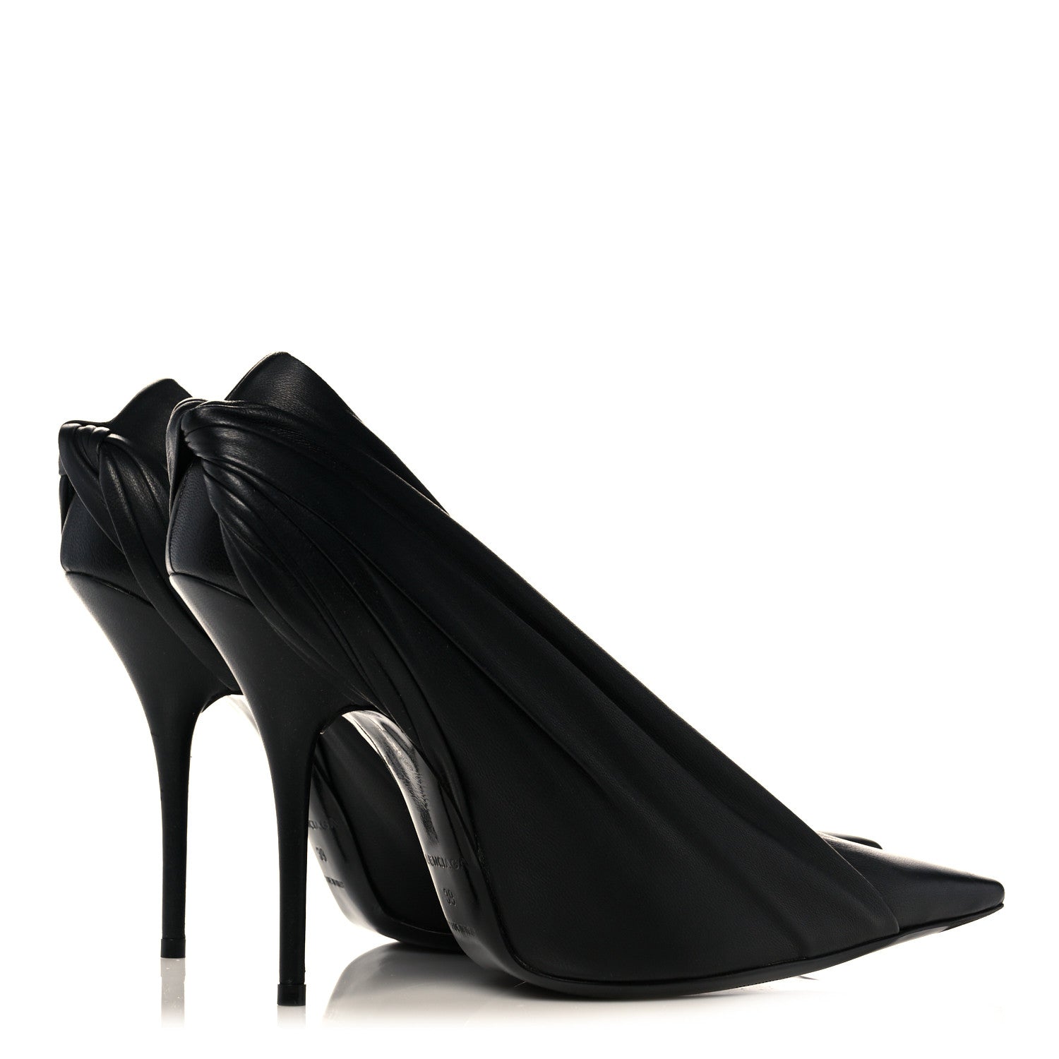 Balenciaga Lambskin Knife Pointed Pumps 39 Black 4 of 9