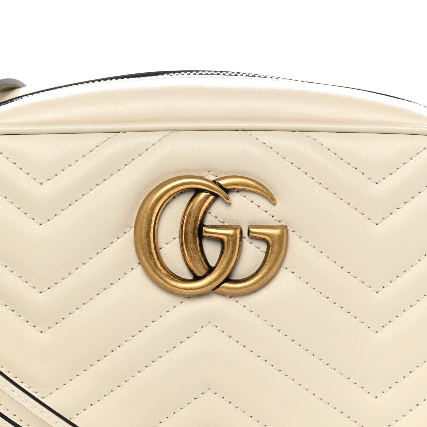 Gucci Calfskin Matelasse Small GG Marmont Chain Shoulder Bag  White 8 of 11