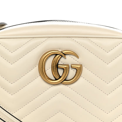 Gucci Calfskin Matelasse Small GG Marmont Chain Shoulder Bag  White 8 of 11