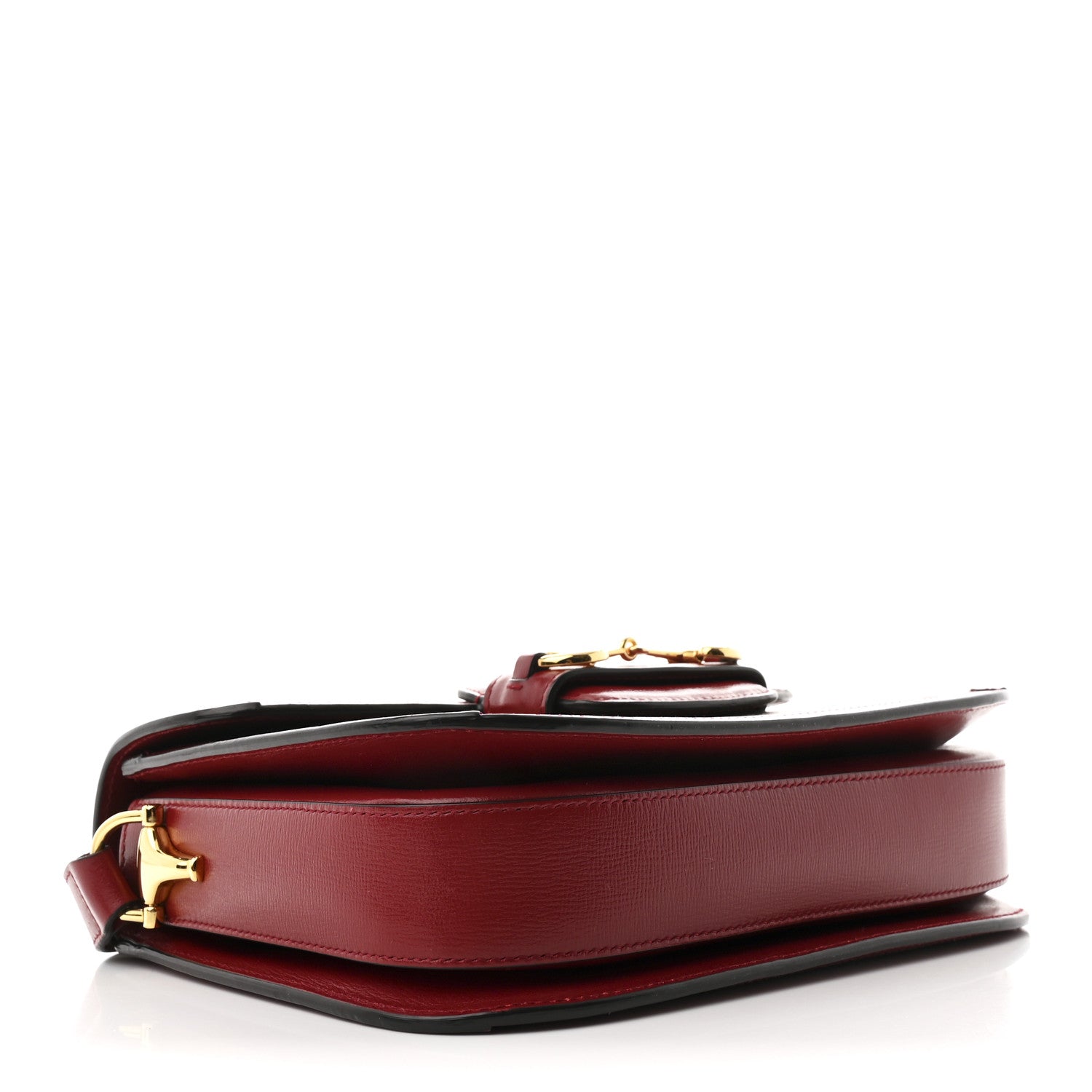 Gucci GG Supreme Monogram Azalea Calfskin Horsebit 1955 Shoulder Bag Beige Ebony New Cherry Red 4 of 10