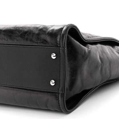 Chanel Glazed Calfskin Small Deauville Tote Black 10 of 11