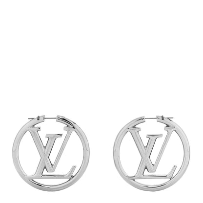 Louis Vuitton Palladium Louise Hoop Earrings Silver 1 of 4