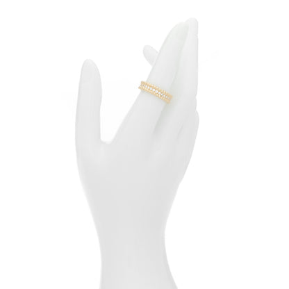 Van Cleef & Arpels 18K Yellow Gold Diamond Perlee 1 Row Ring 53 6.5 2 of 4