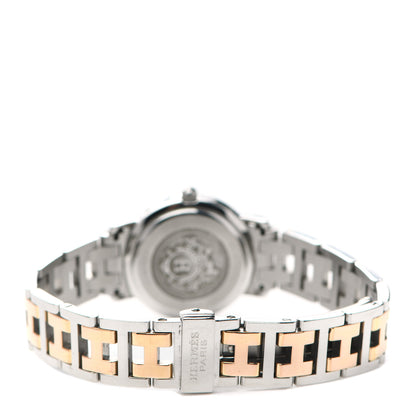 Hermes Stainless Steel Mother of Pearl 24mm Clipper Quartz Watch Rose Gold 6 of 8