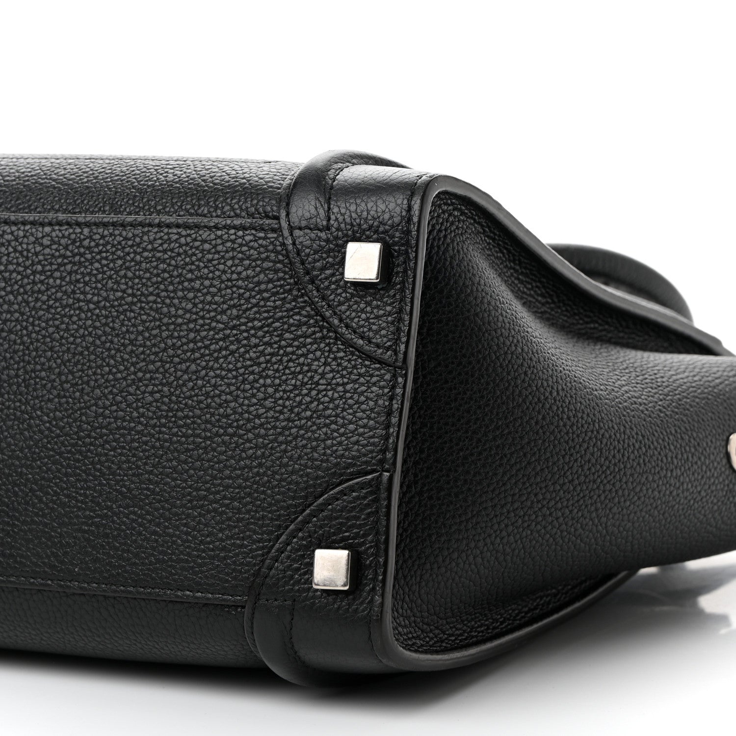 Celine Drummed Calfskin Micro Luggage Black 9 of 9