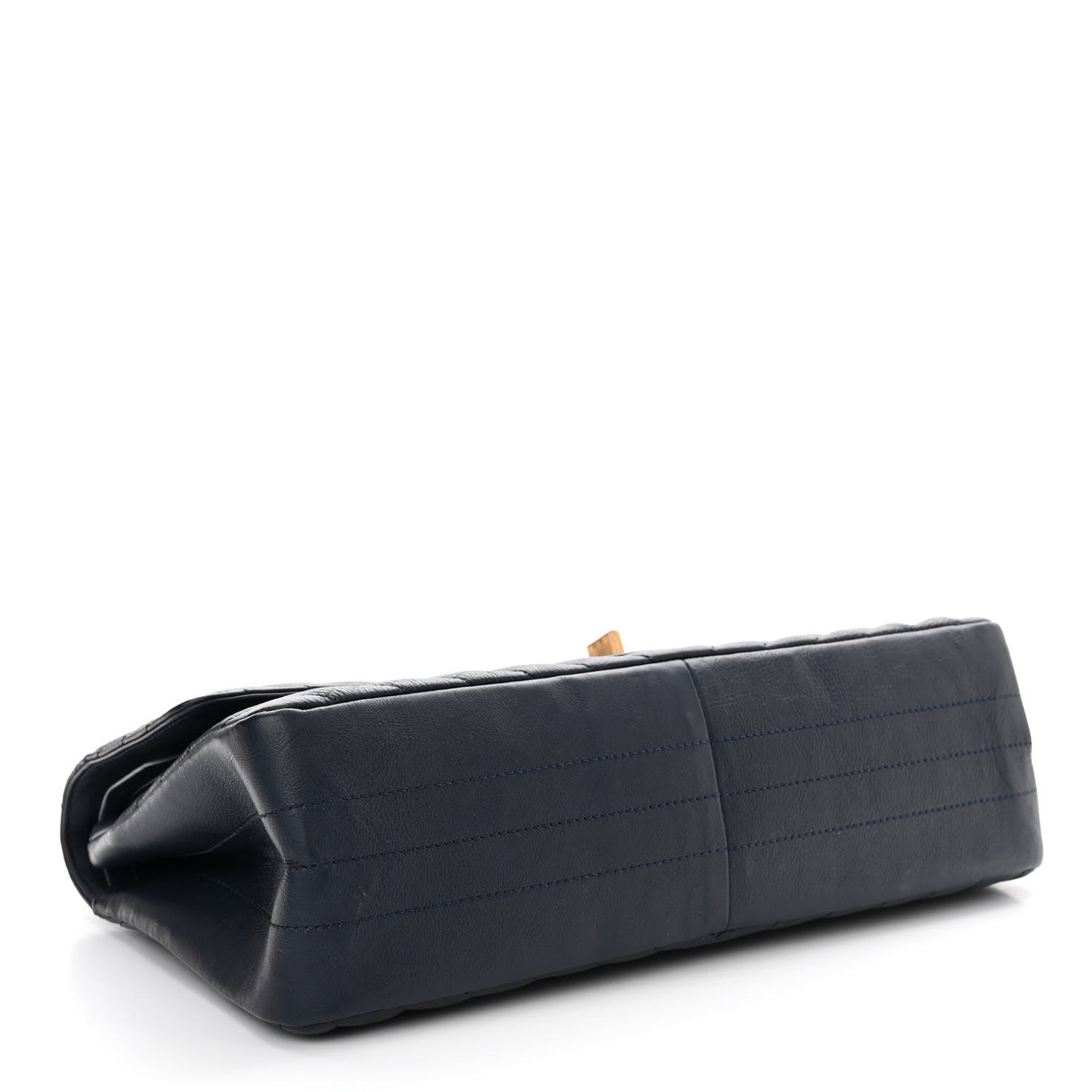 Crumpled Calfskin Chevron Quilted 2.55 Reissue 226 Navy Blue