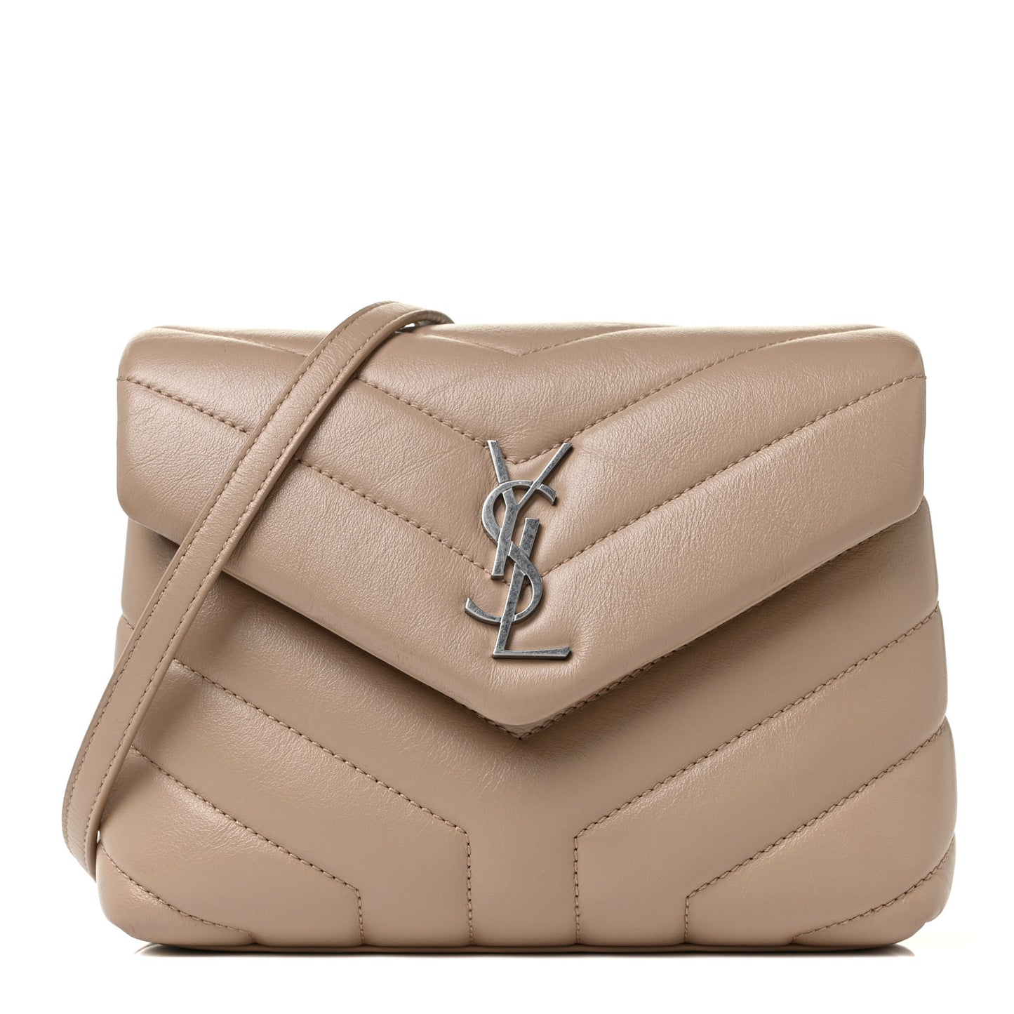 Calfskin Y Quilted Monogram Toy Loulou Crossbody Bag Dark Beige