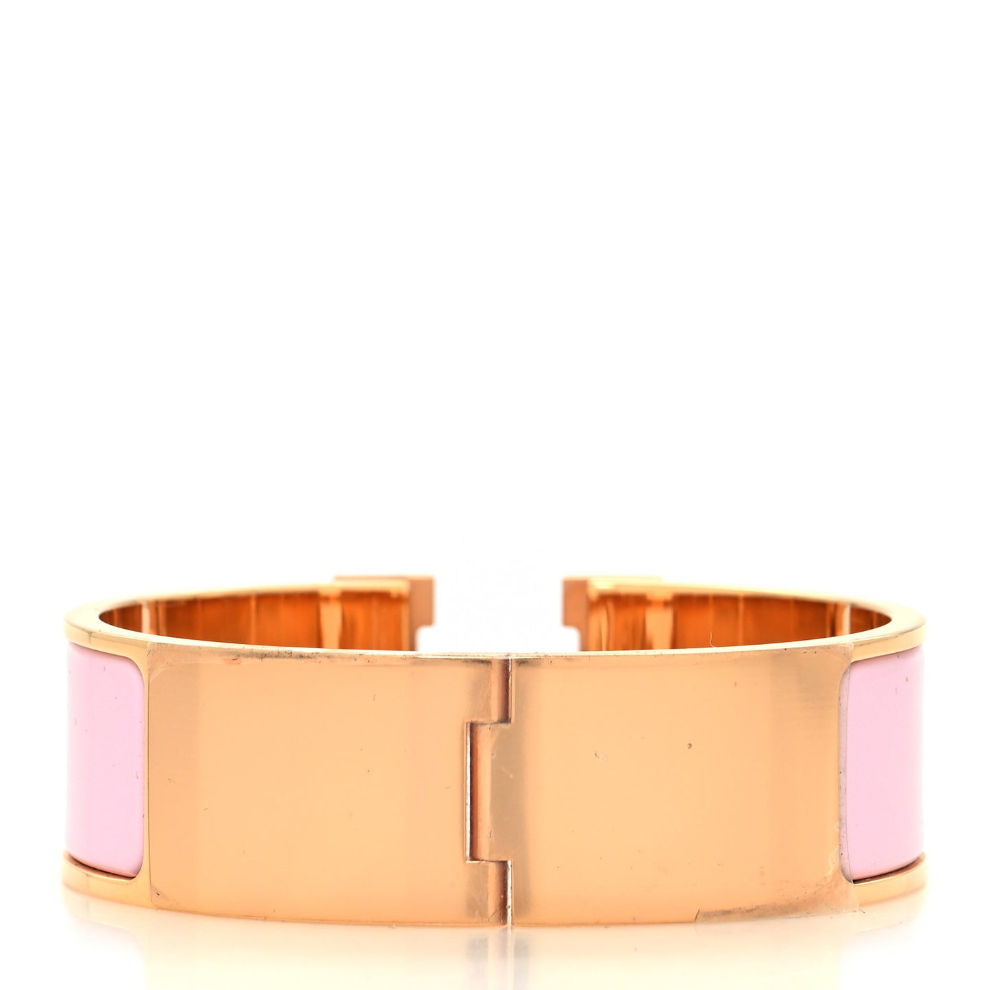 Enamel Wide Clic Clac H Bracelet PM Rose Dragee