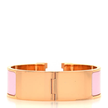 Hermes Enamel Wide Clic Clac H Bracelet PM Rose Dragee 3 of 5