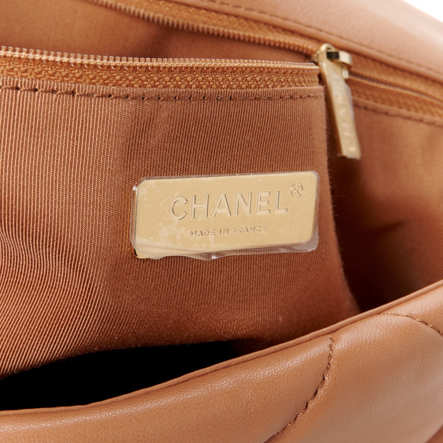 Lambskin Quilted Maxi Chanel 19 Flap Brown