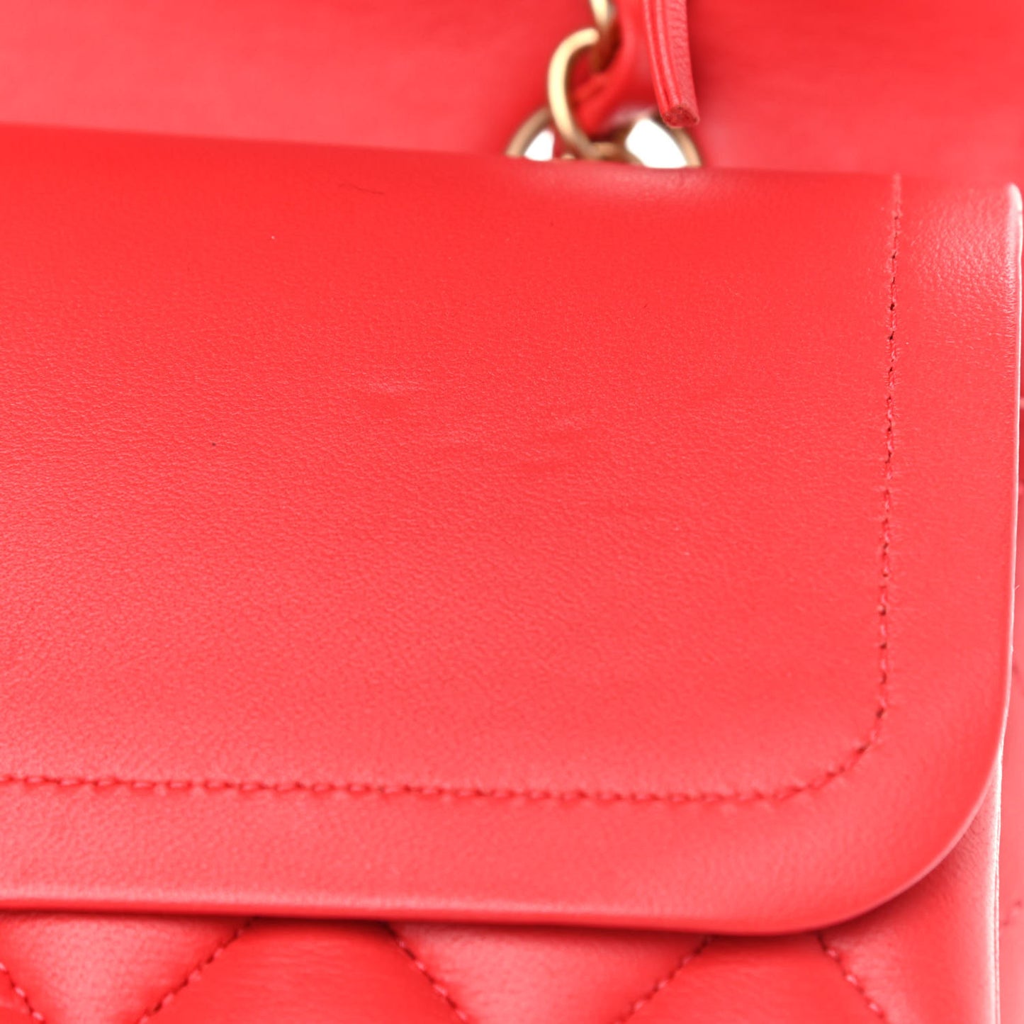 Lambskin Quilted Medium Double Flap Red