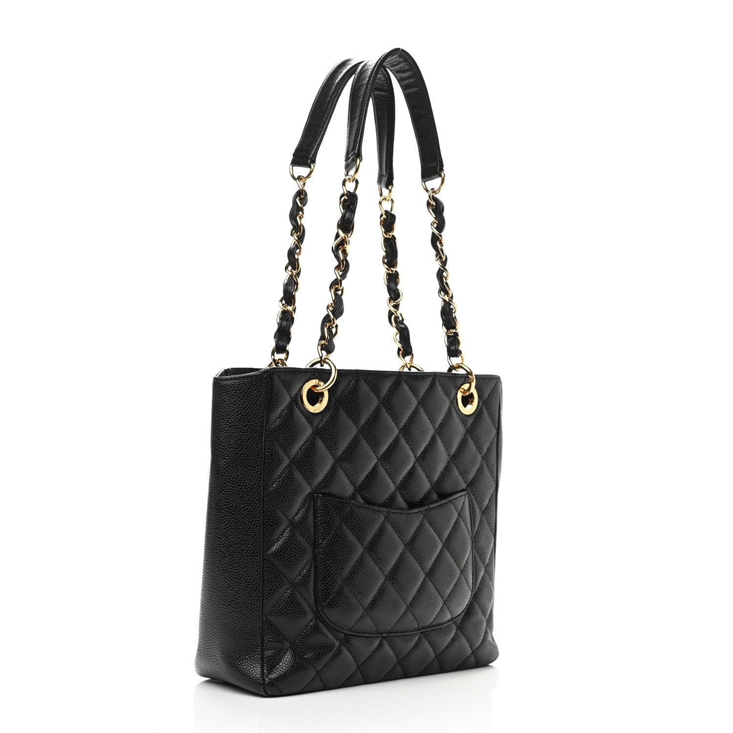 Chanel Caviar Quilted Petit Shopping Tote PST Black 3 of 12