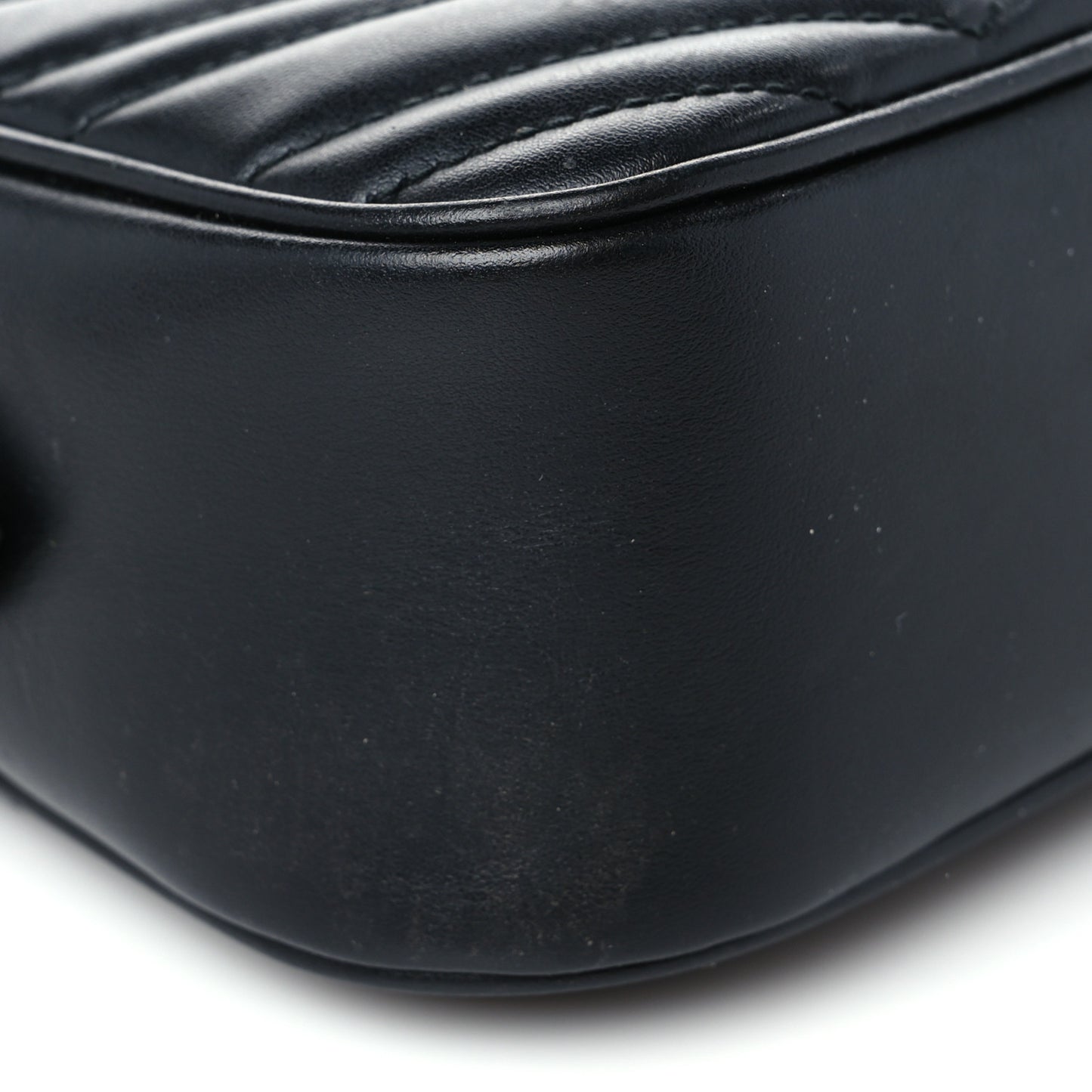 Calfskin Matelasse Small GG Marmont Chain Shoulder Bag Black