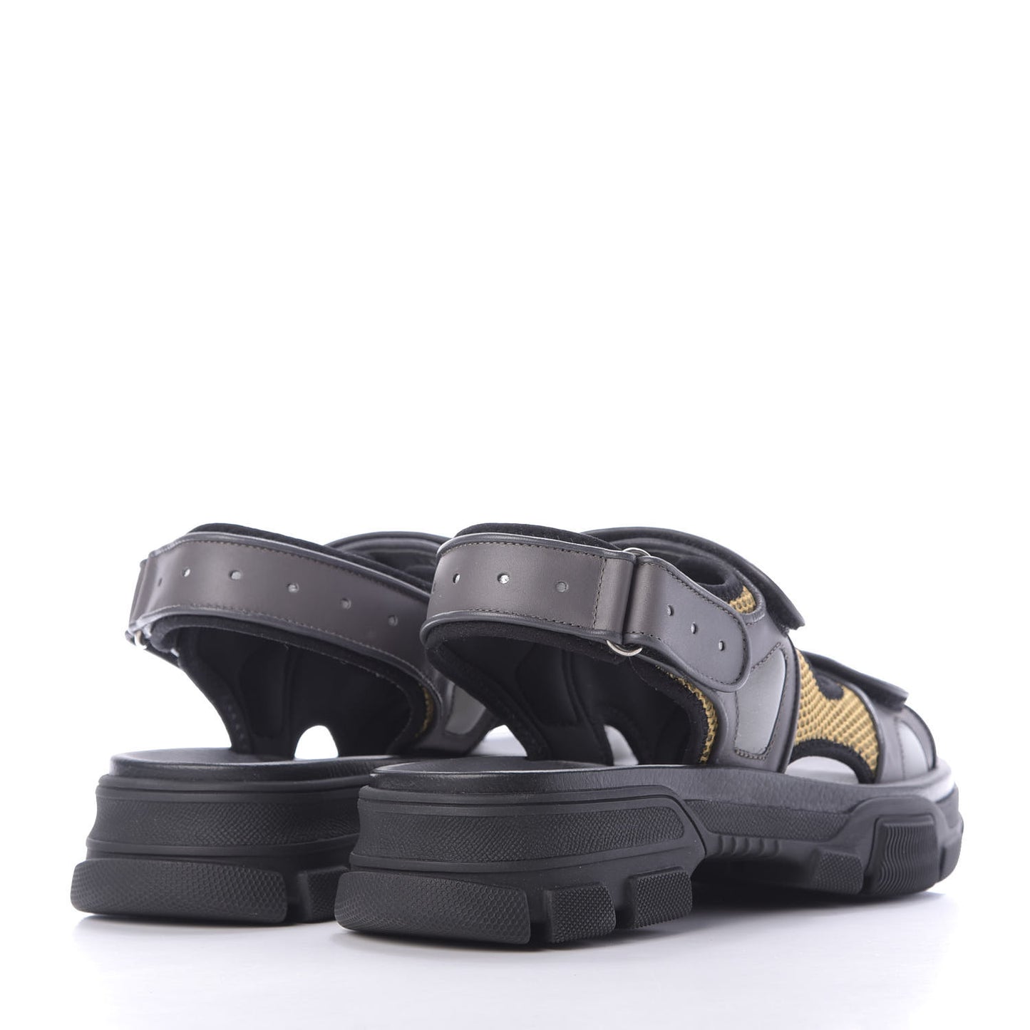 X SEGA Nappa Mesh Mens Aguru Sandals 8 Loess Black