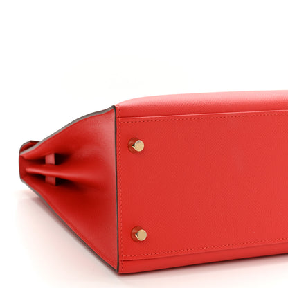 Hermes Epsom Kelly Sellier 32 Rouge Tomate 8 of 9