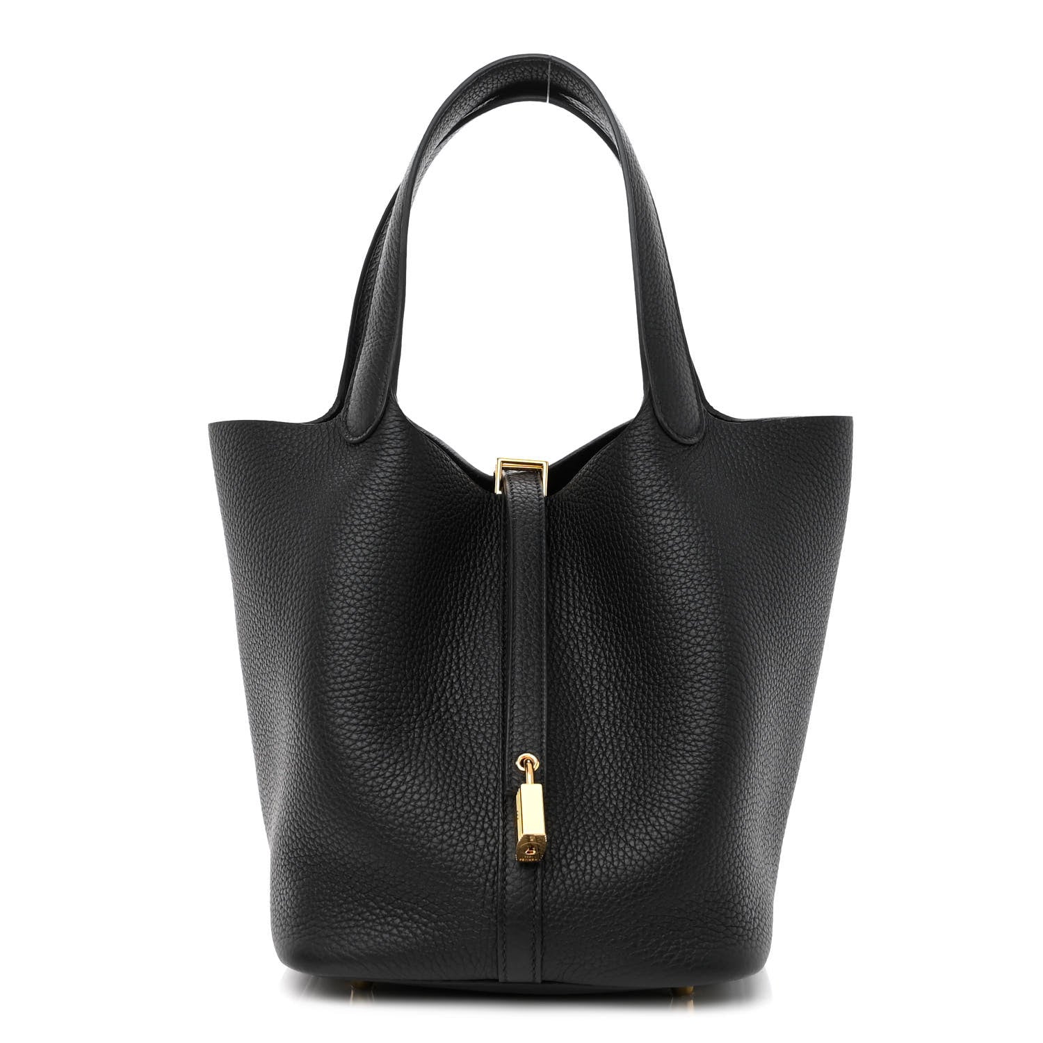 Hermes Taurillon Clemence Picotin Lock 22 MM Black 1 of 9
