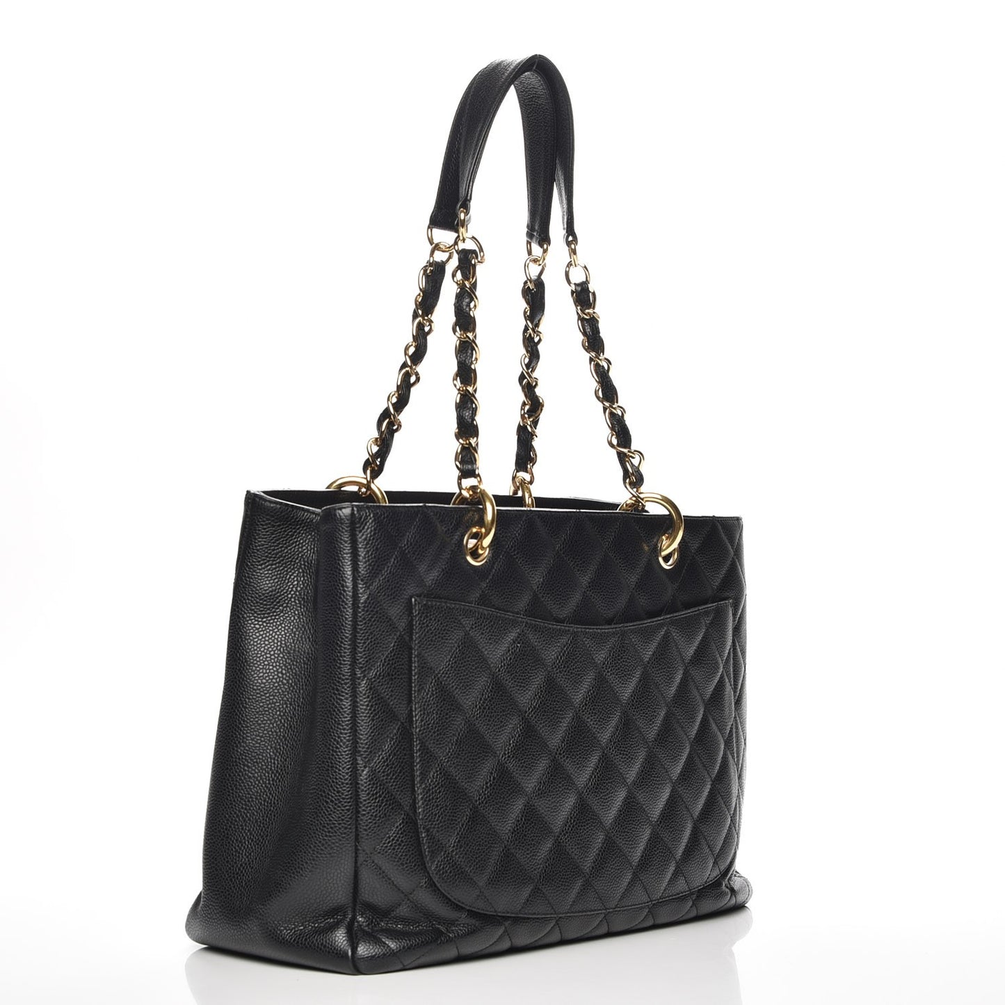Caviar Quilted Grand Shopping Tote GST Black